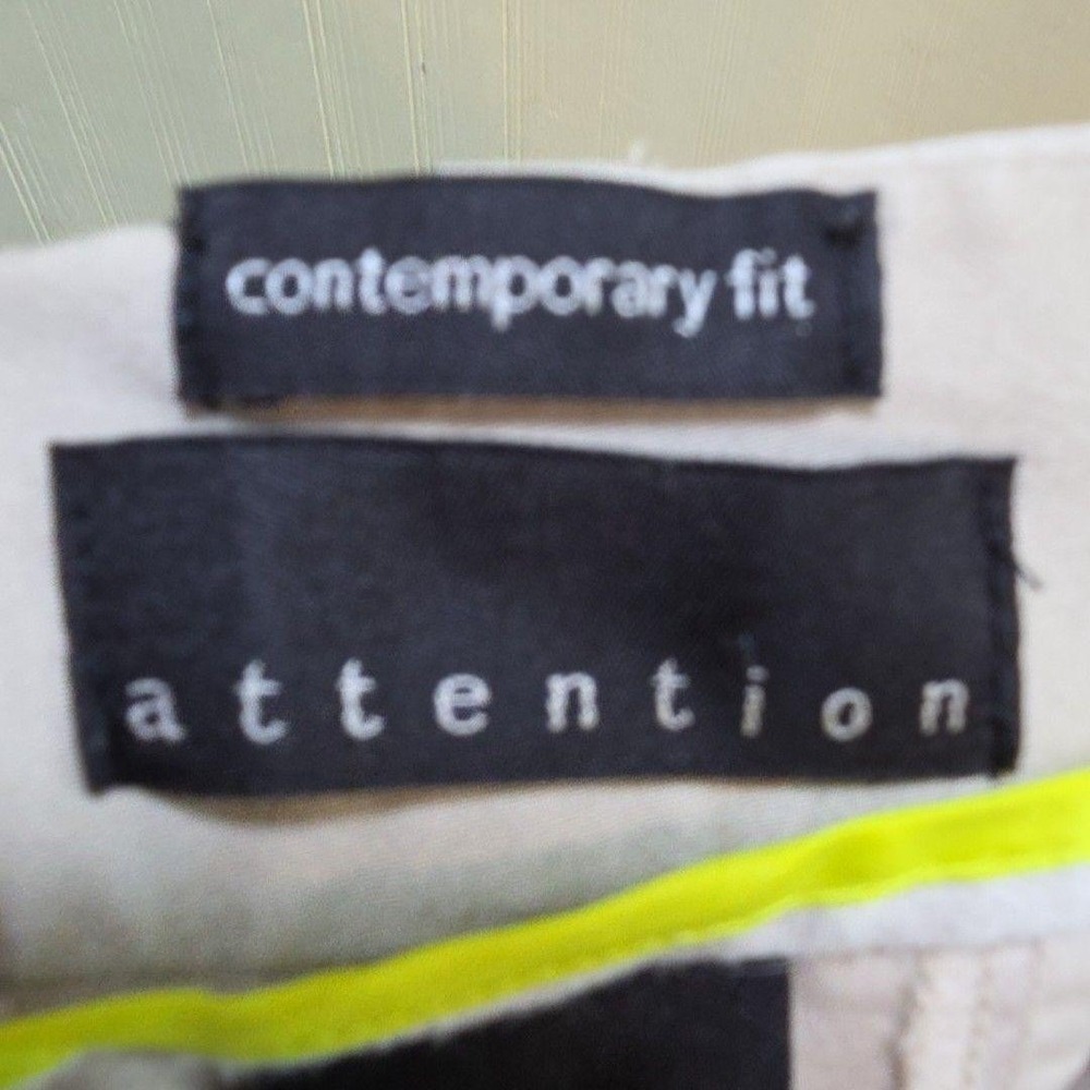 Attention Pants Womens 2 Beige Twill Khakis Flat Front Stretch Pockets Casual - Picture 7 of 8